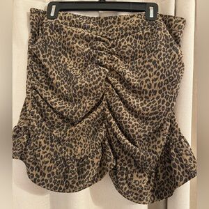 Zara Leopard Ruffle Mini Skirt